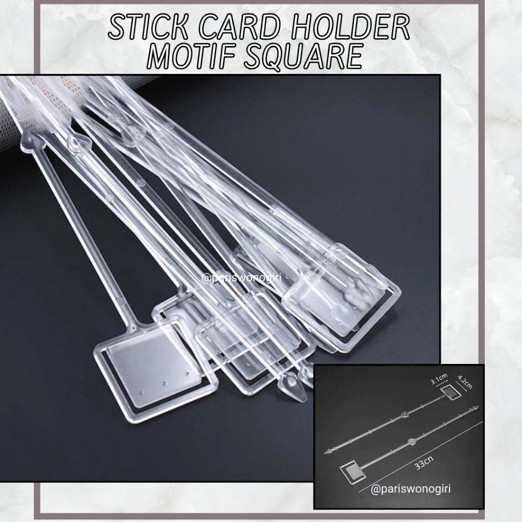 

Stik Kartu Ucapan / memo / foto / Bentuk Kotak Transparan Stick card Holder Square Pattern Plastic Clip