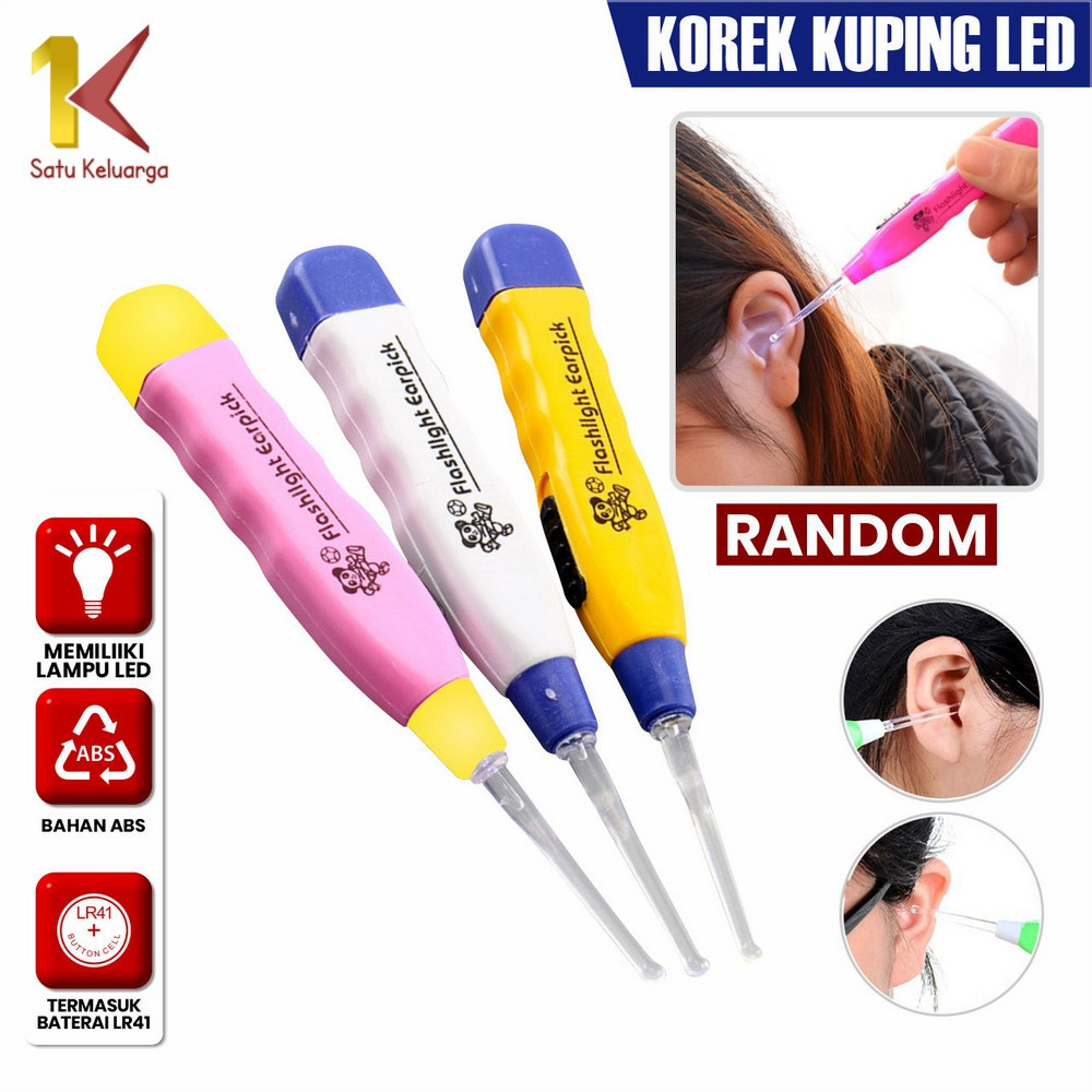 Satu Keluarga Alat Pembersih Telinga dengan Lampu LED C944 Pembersih Telinga LED Earpick Korek Telin