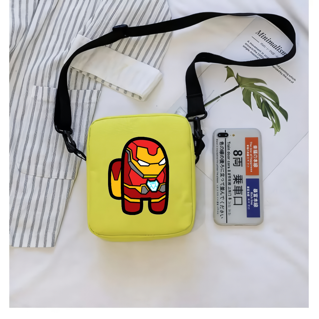 PVJ Tas Anak Motif Ironman - Among Us Tas Selempang Anak Laki Laki