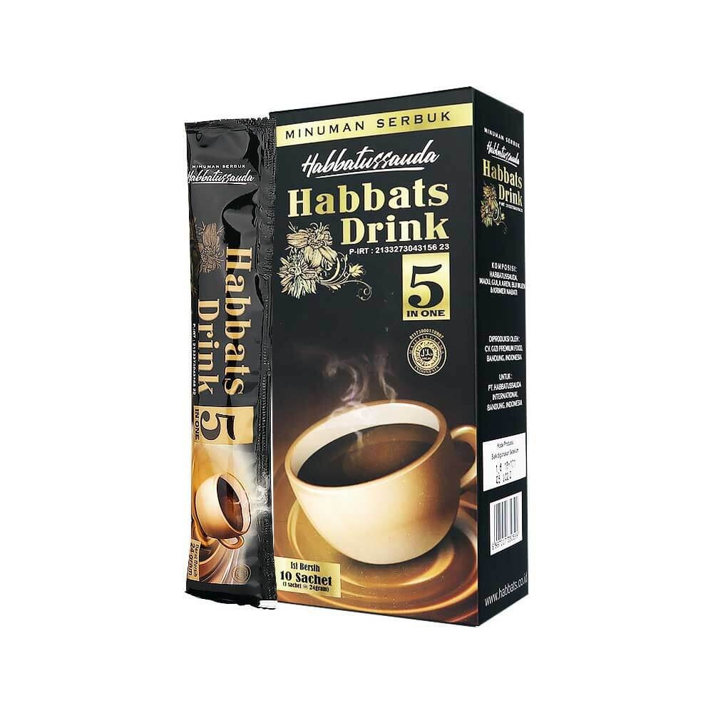 

Kopi Herbal Habbatussuda Suplemen Kopi Bubuk Habbats Drink isi 10 Sachet 5 in 1 Serbuk