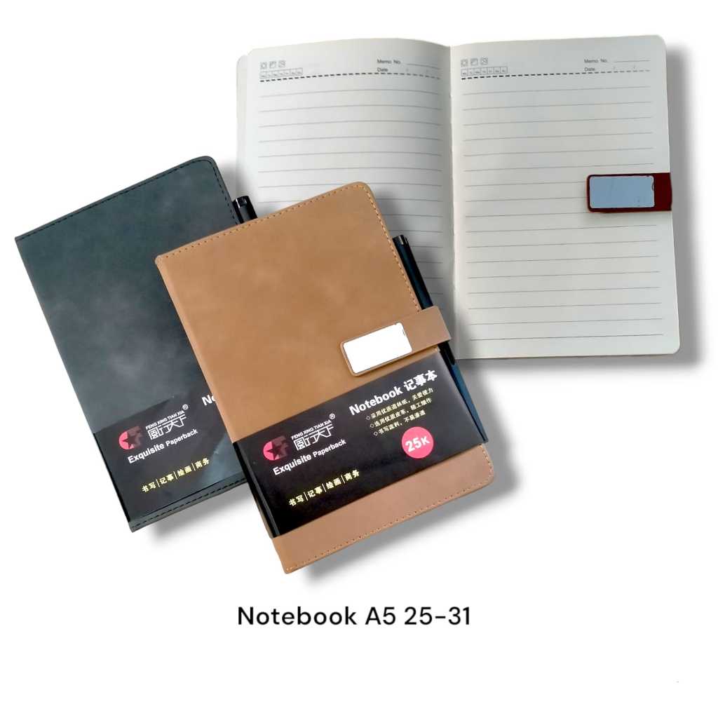 

Notebook Buku Catatan A5 Garis Agenda Kerja Notepad Garis + Kancing Magnet