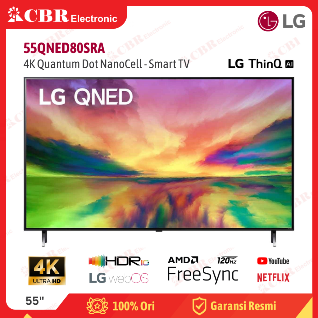 TV LG 55 Inch LED 55QNED80SRA (4K Quantum Dot NanoCell-Smart TV)