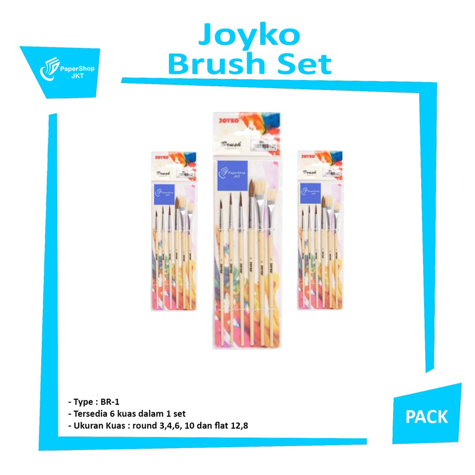 

Model Terkini JOYKO - BR-1 Brush Set 6 Kuas Lukis - Kuas Cat Air Set