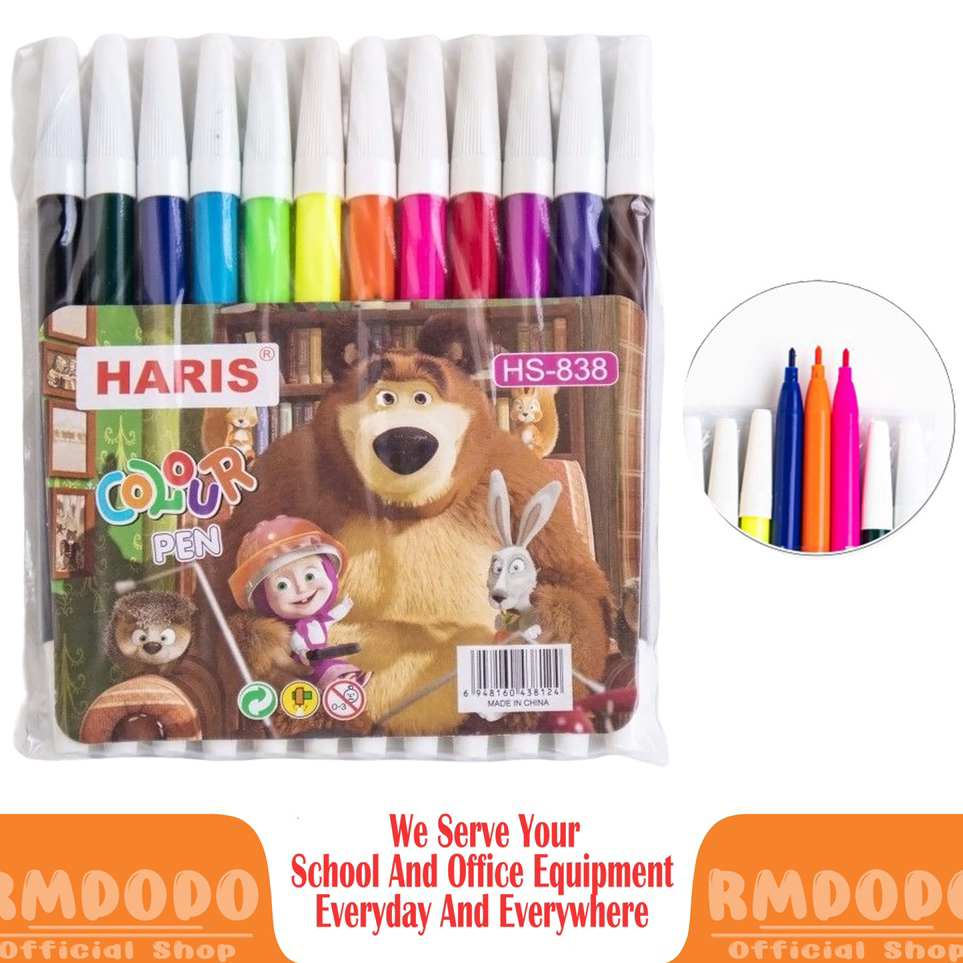 

↕➨⁑✲ Rmdodo - Spidol Warna Murah 12 Warna / Spidol Warna Haris Colour Pen / Alat Mewarnai Murah Berkualitas Bisa Cod Best Product