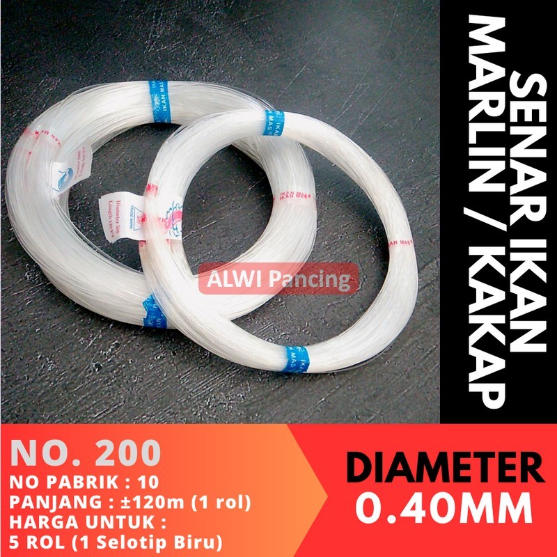 SENAR PANCING UKURAN 200 (0.40mm) Senar Ikan Marlin / Kakap / Senar Layangan Nelayan