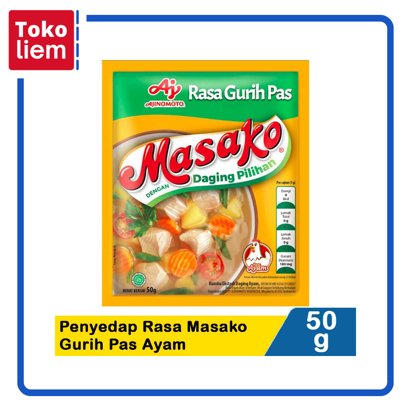 

Ajinomoto Penyedap Rasa Masako Gurih Pas Ayam 50G