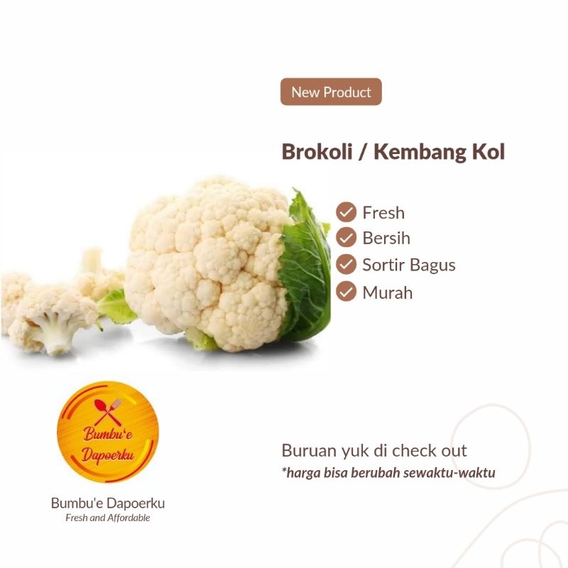 

Brokoli / Kembang Kol | Kirim Instan | Fresh Product
