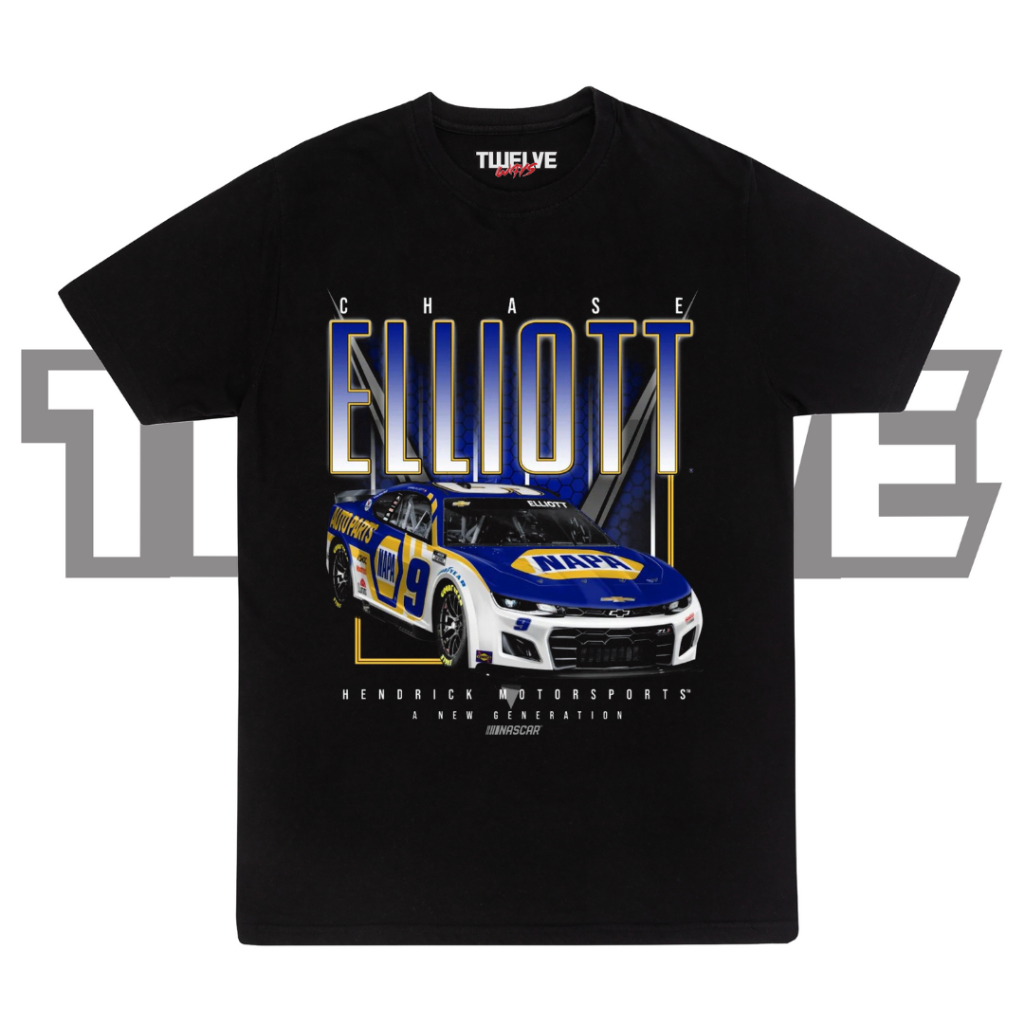 NASCAR CHASE ELLIOT Black Reguler T Shirt | Kaos Otomotif | Kaos Unisex