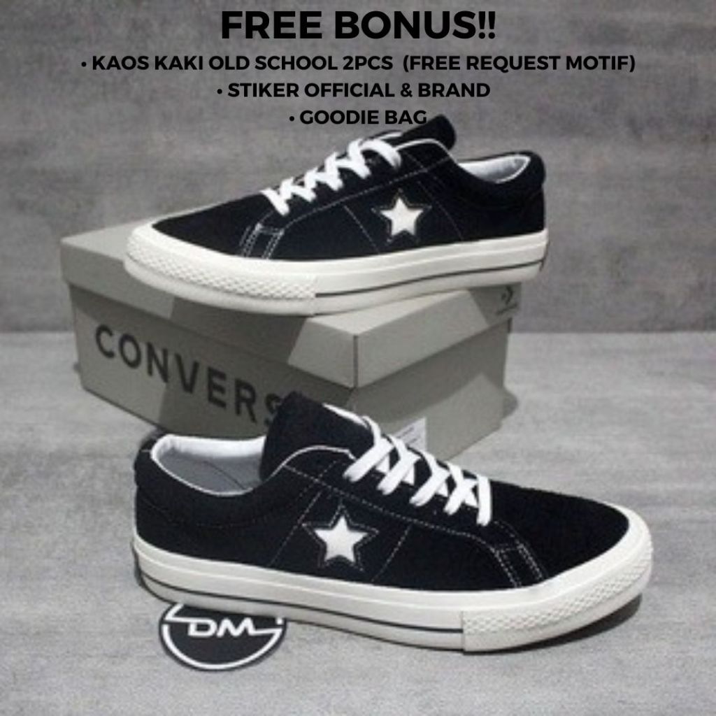 Converse One Star Suede Ox Black White