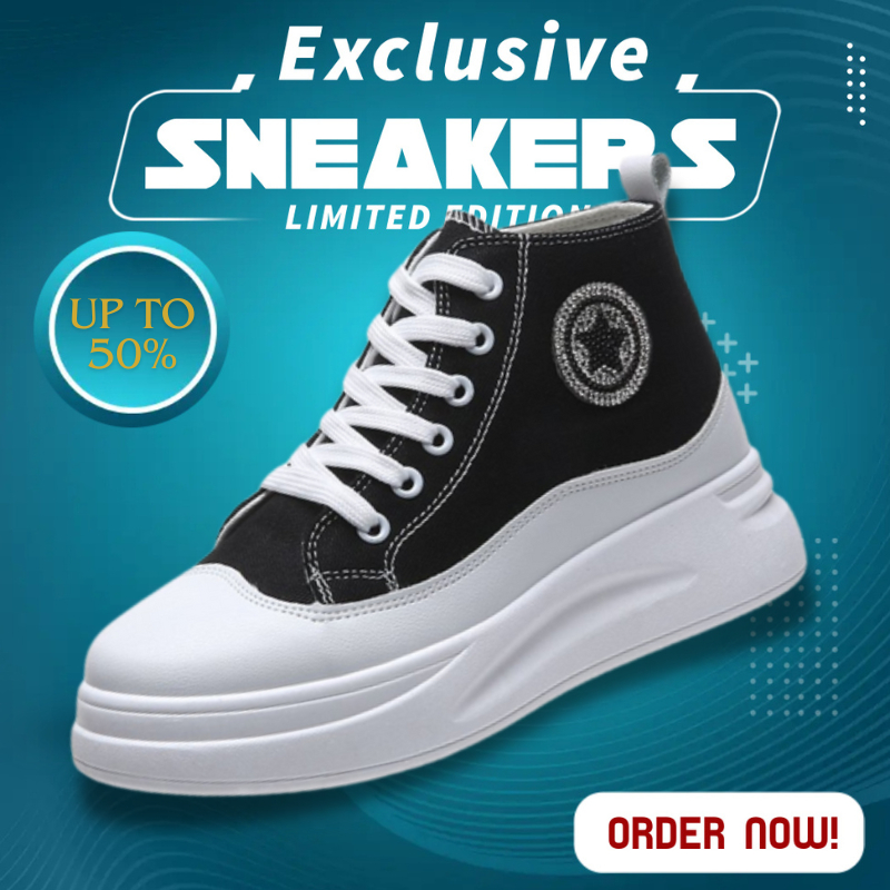 Sepatu Sneakers boot Wanita Terbaru Sepatu Senam Hitam Stly korea Sneakers Cewek Kekinian 923