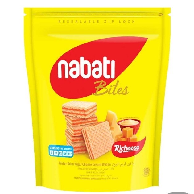 

Nabati Recheese bites wafer krim keju 115 gr