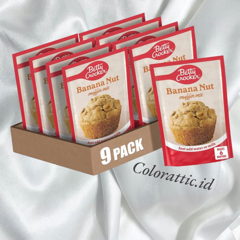 

BETTY CROCKER BANANA NUT MUFFIN MIX, MADE WITH WALNUTS - FROM USA