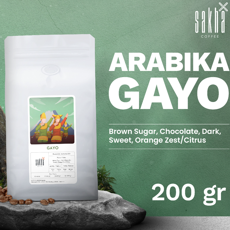 

➲➛☆ Biji Kopi Bubuk Arabika Gayo Aceh Sumatra Arabica Coffee Beans Single Origin Grade 1 Coffe Roast Bean Espresso Dan Manual Brew Roaster 200 Gram Sakha Roastery