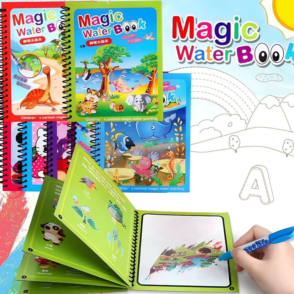 

➾❃❇ Magic Water Book Mewarnai Dengan Pulpen Air - Buku Gambar Mewarnai Magic Water Drawing Painting Boo
