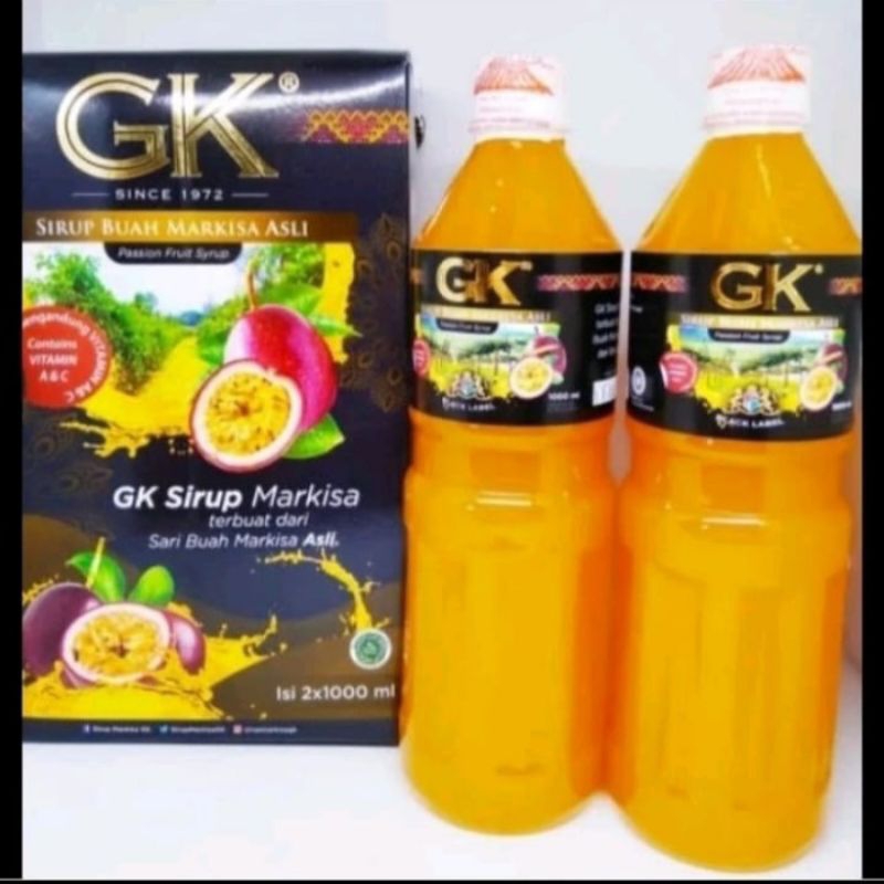 

Sirup Buah Marquisa/Markisa Asli GK 1 Kotak Isi 2 Botol @1000 ml