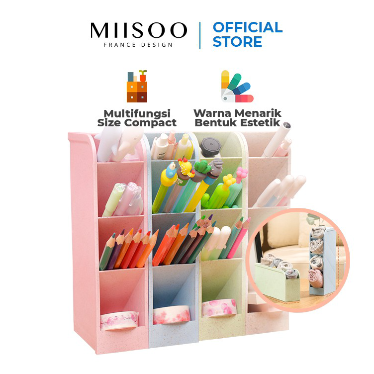 

☌➜✥ MIISOO Kotak Organizer 4 Layer Multifungsi untuk Alat Tulis Rumah / Kantor