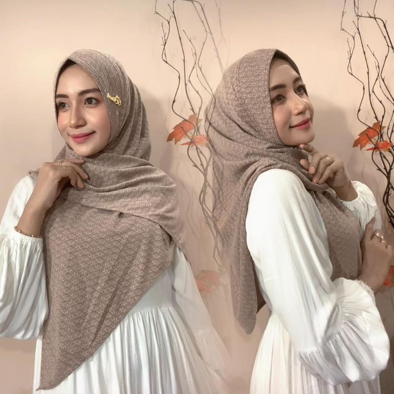 Hijab instan segitiga oval Casandra pet Malay antem Jersey mamosa Original rizwa hijab