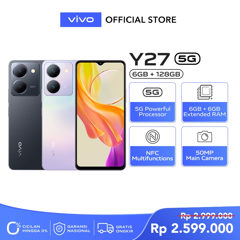 [EXCLUSIVE LAUNCH] vivo Y27 5G (6/128) - 50MP Camera, NFC Multifunction, Dynamic Design, 6,64