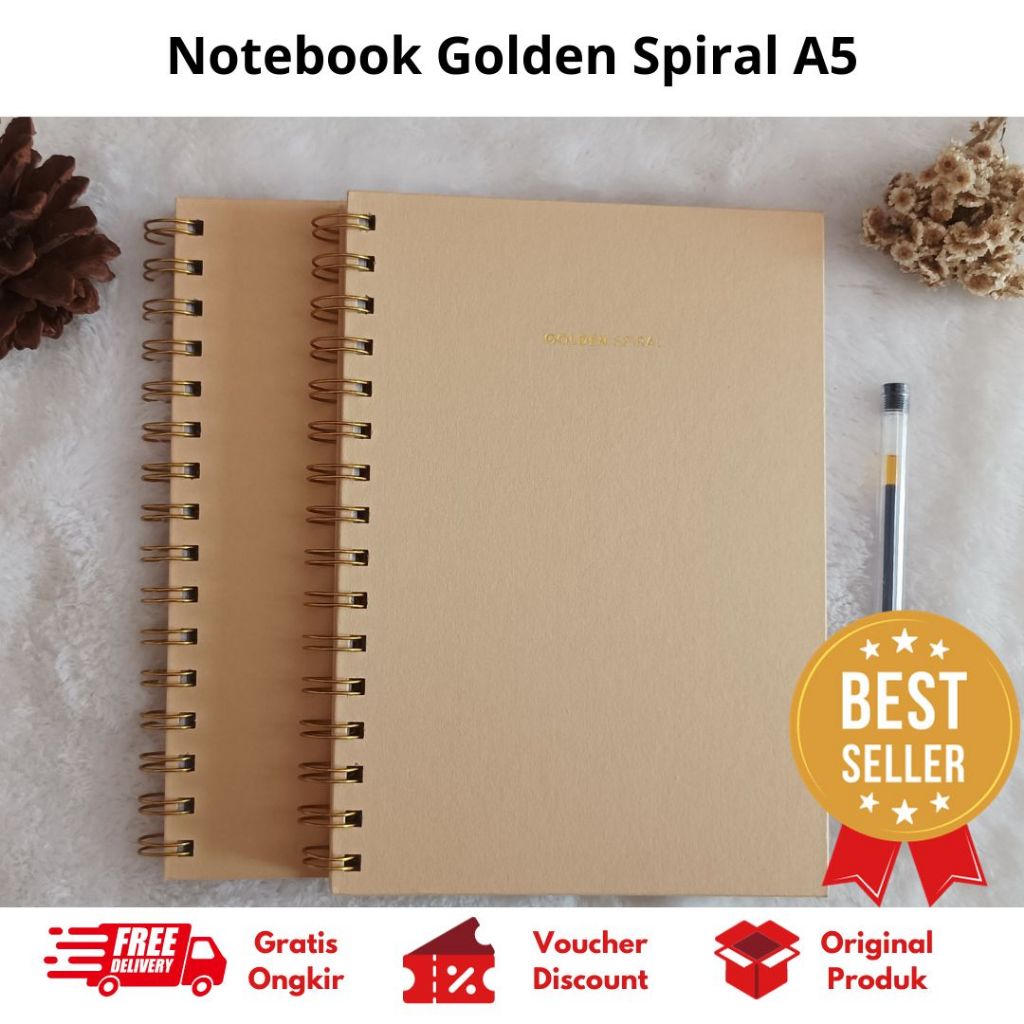 

Notebook Binder Golden Spiral A5 Hard Cover Joyko