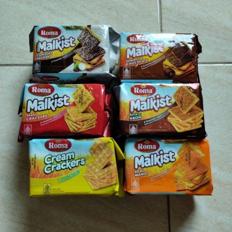 

ROMA MALKIST Cokelat / Abon / Crackers / Cream Crackers / Keju Manis / Cokelat Kelapa - 1 pcs