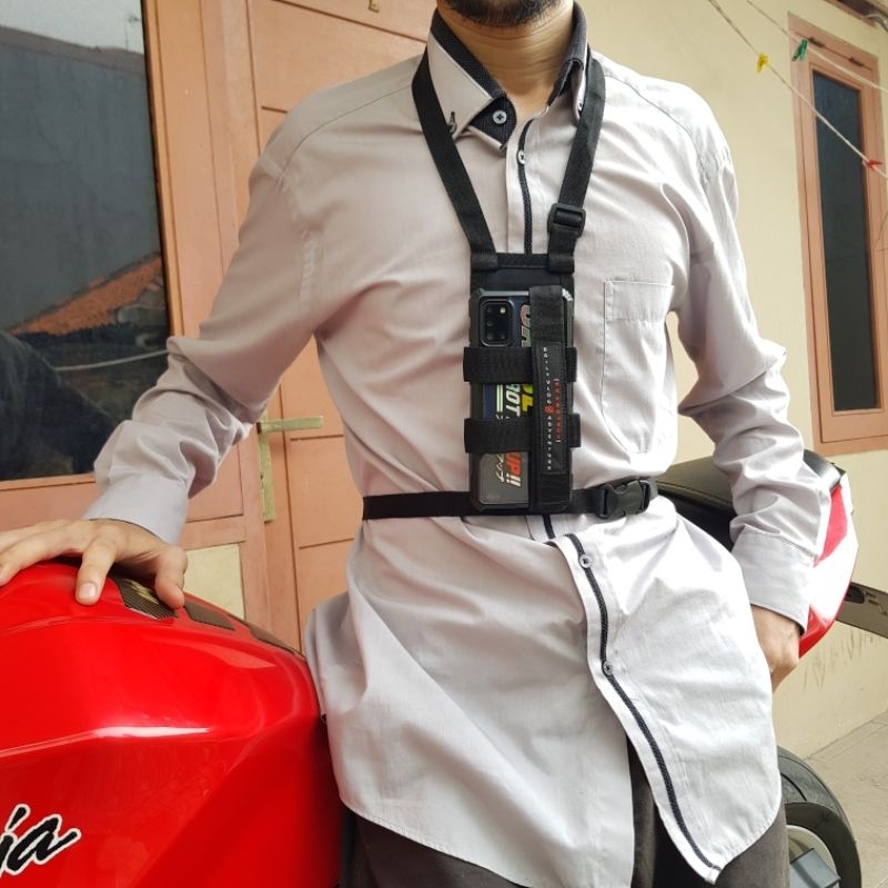 Holder Motor Motovlogger Stand Handphone chest belt pegangan hp dada video vlog