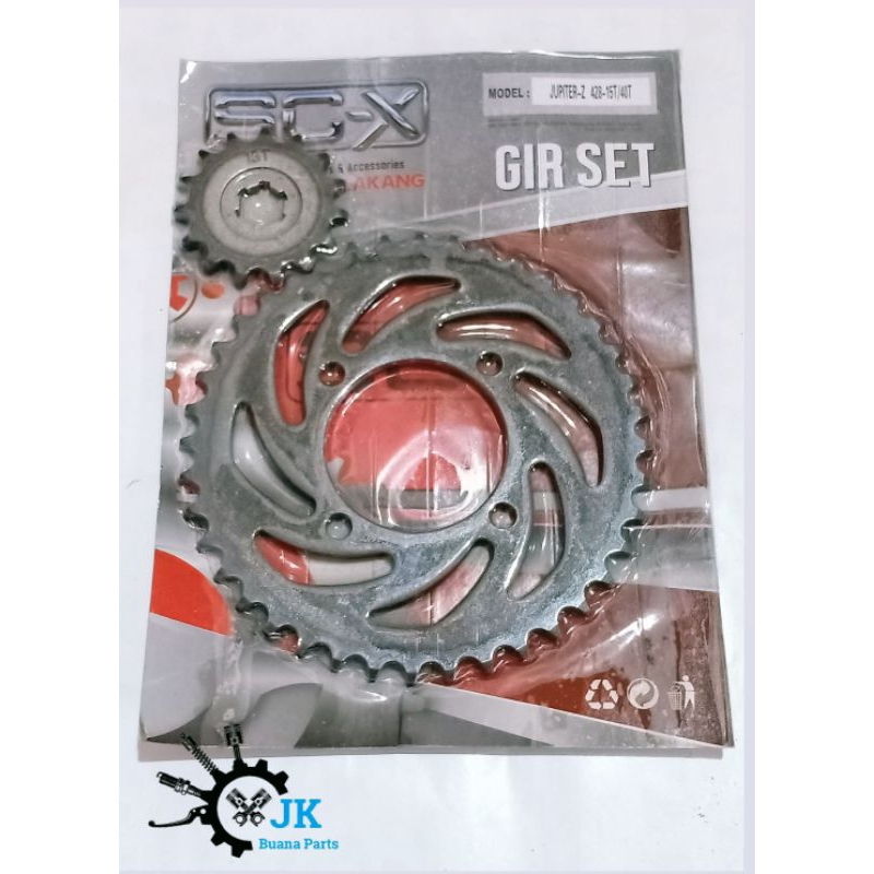 GEAR PRESS GIR SET DEPAN BELAKANG YAMAHA 40T JUPITER Z SCX
