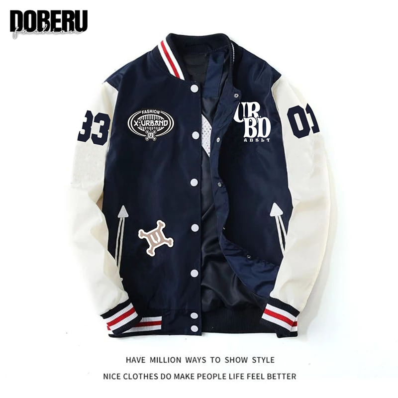 Jaket Varsity Baseball Waterproof Full Bordir Pria Wanita