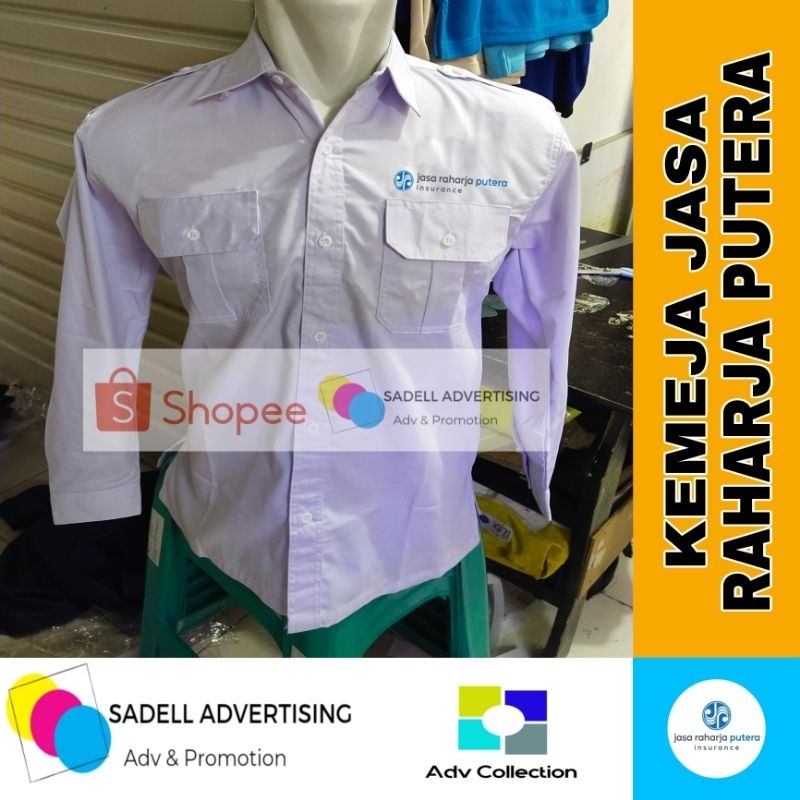 Kemeja Jasa Raharja Putera Seragam Jasa Raharja Putera Putih PDH Lengan Panjang Pria Bordir