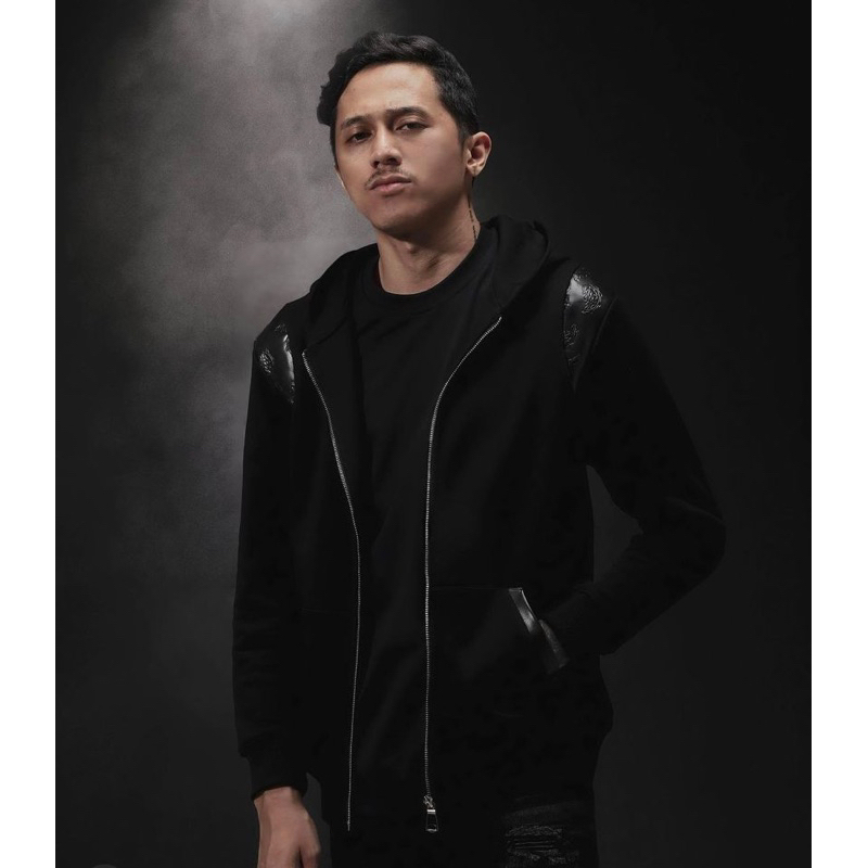 RUCAS Embossed Paisley Leather Zip Hoodie