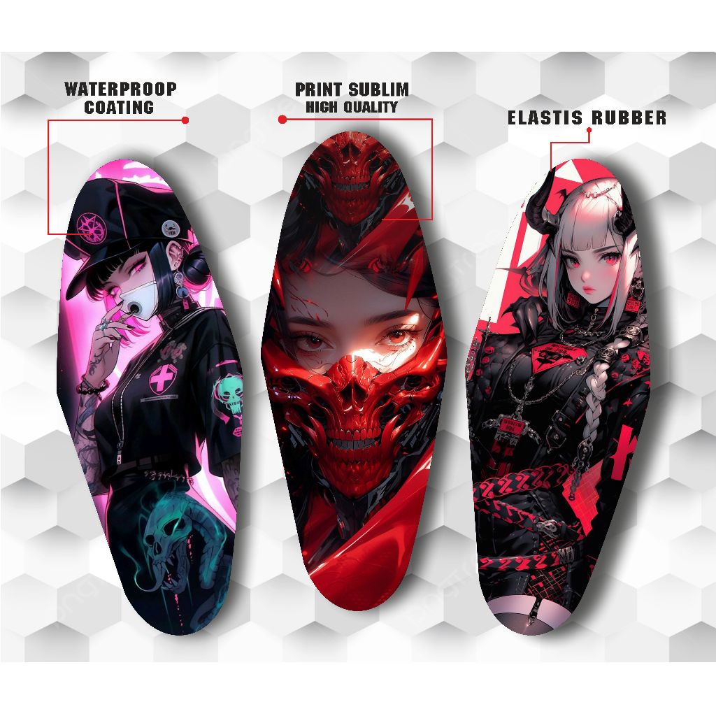 TERLARIS SEAT COVER ( Sarung Jok ) FULL PRINT WATERPROOF (Anti air ) MOTIP CYBER GIRL