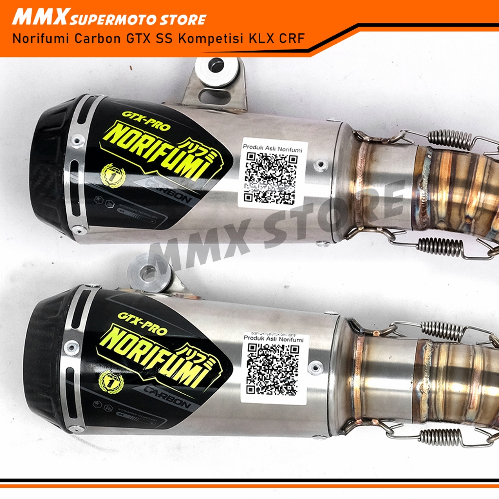 KNALPOT NORIFUMI CARBON GTX PRO Stainless Kompetisi CRF 150L KLX BIGFOOT DTRACKER New