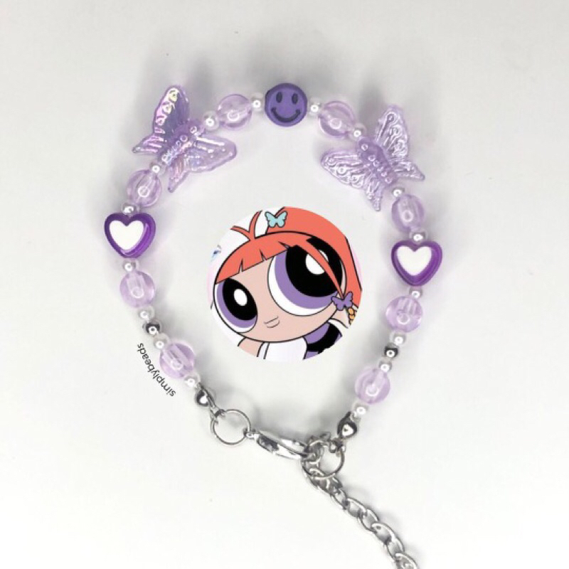 powerpuff girls new jeans bracelet gelang powerpuff gelang manik powerpuff