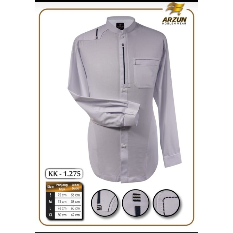Baju Koko Arzun Moslem Wear by HWD kemko kemeja Koko premium