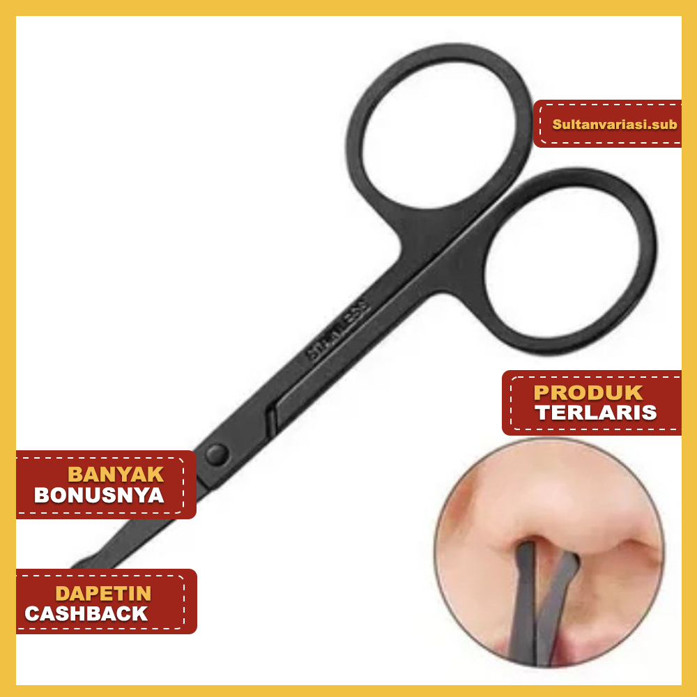 Gunting Bulu Hidung Kumis Kecil Stainless Steel alis korea jenggot Mata Alis Benang Ujung Tumpul Baj