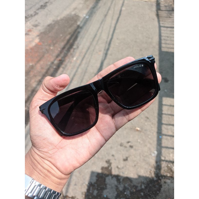 Layari kacamata hitam Polarized oversize pria 9188 anti silau siang malam free box dan lap kacamata