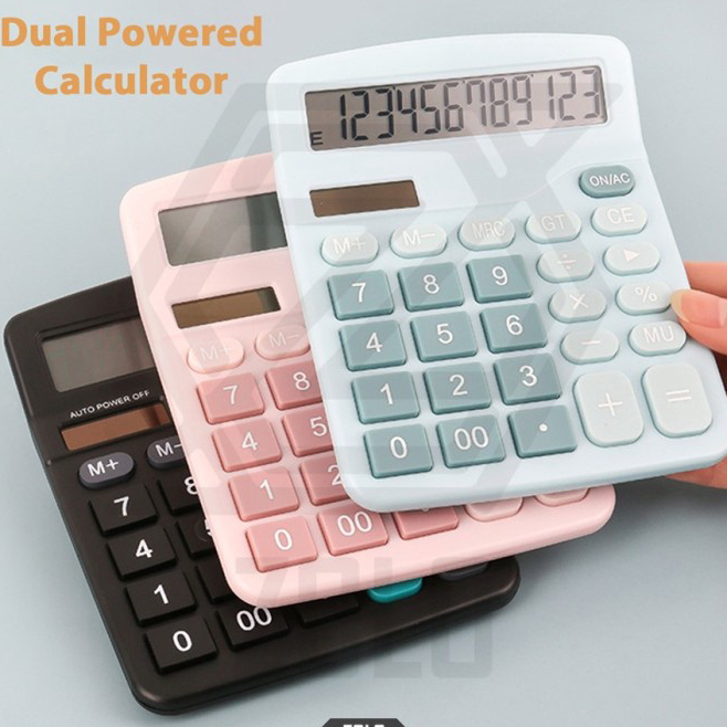 

Best Product [zolo] DEXIN Kalkulator Warna Pastel Dual Power Solar Panel 12 Digit
