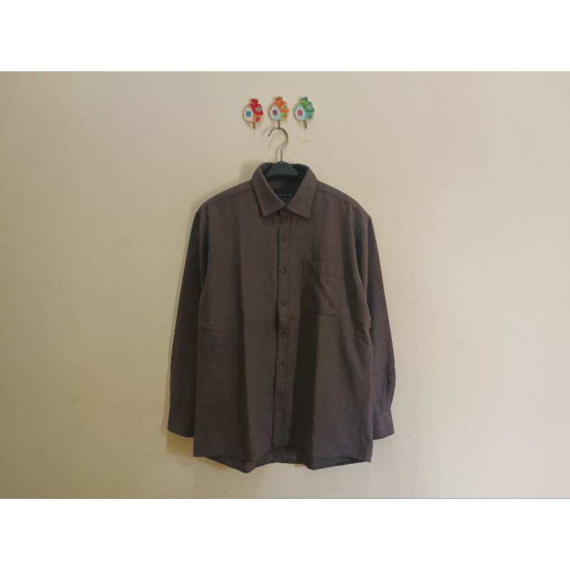 Kemeja Lengan Panjang MANHATTAN Warna Coklat Size L