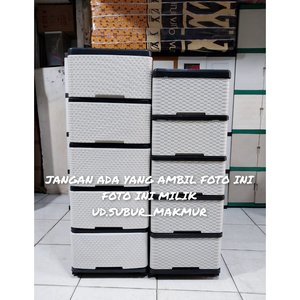 Paling Dicari.. Lemari Plastik Lemari Pakaian storage Laci Plastik Serbaguna Susun 5