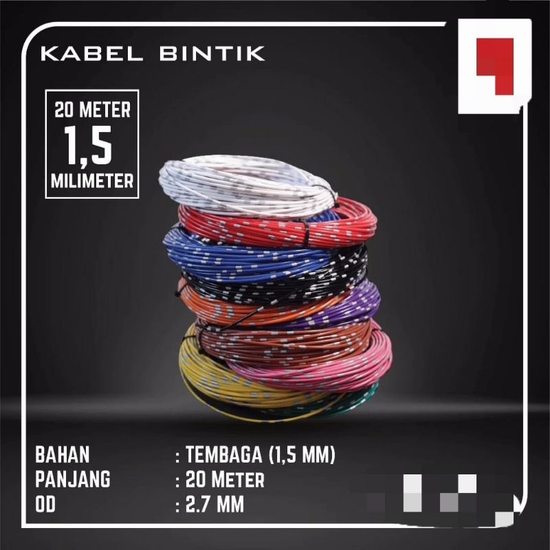 PER METER KABEL BINTIK AVS 1.5MM X 1 METER KABEL OTOMOTIF BODY MOBIL MOTOR SERABUT TEMBAGA WAYAR BINTIK TEBAL TUNGGAL BODI 1.5MILI 1.5 MM TEMBAGA MURNI STANDAR PER 1TEBAL TAHAN PANAS LISTRIK AUTOMOTIVE CABLE CABEL WIRE SINGLE CORE 20 METER TERMURAH MEDAN