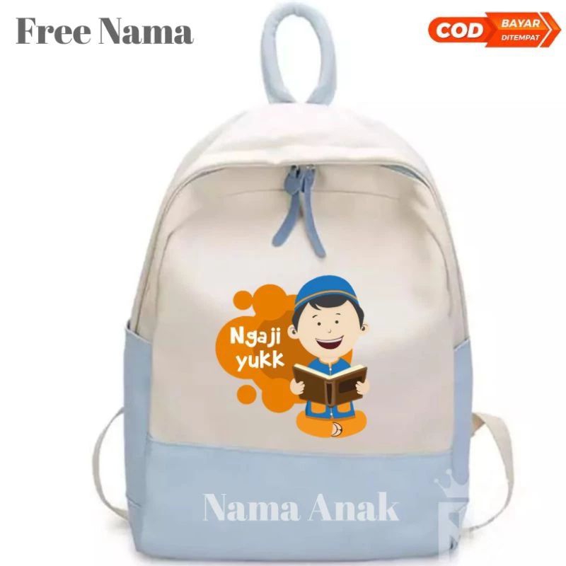 TAS COSTUM ANAK SEKOLAH DAN NGAJI FREE NAMA