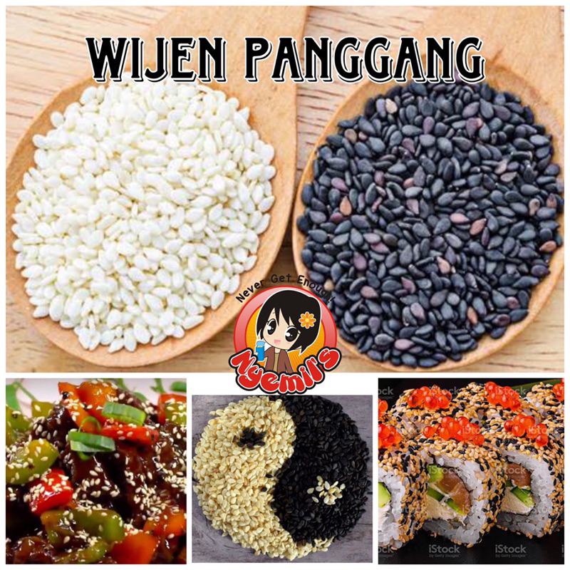 

250 gram Biji Wijen Putih Hitam PANGGANG Kualitas Bagus - White Black Sesame Seeds wijen sangrai