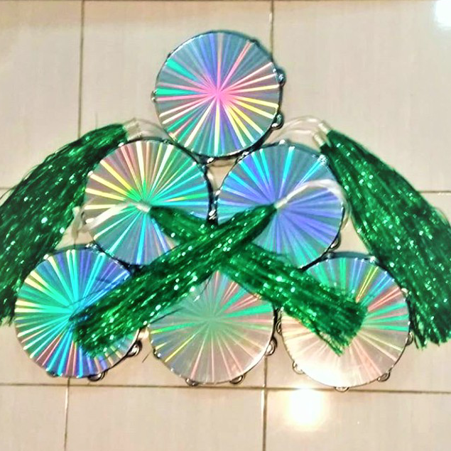 VIRAL ✅ Tassel Tamborin Metalik Rumbai Pita Tamborin Alat Tari Tasel Untuk Props Penari Tamborine Ge