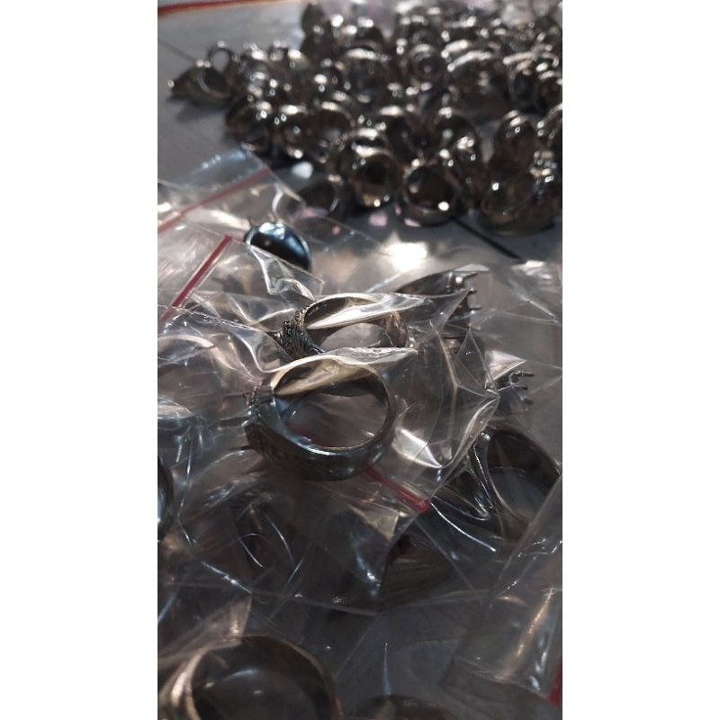 1 PCS Ring Emban Akik Alpaka Super Tanam Dan Gigi