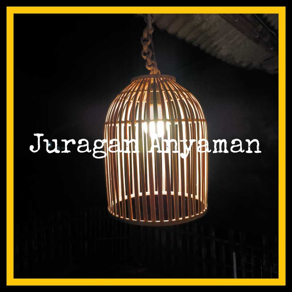 Kap Lampu Gantung Estetik Anyaman Bambu Model D Dekorasi Ruangan Minimalis Cafe Resto Resort Villa H