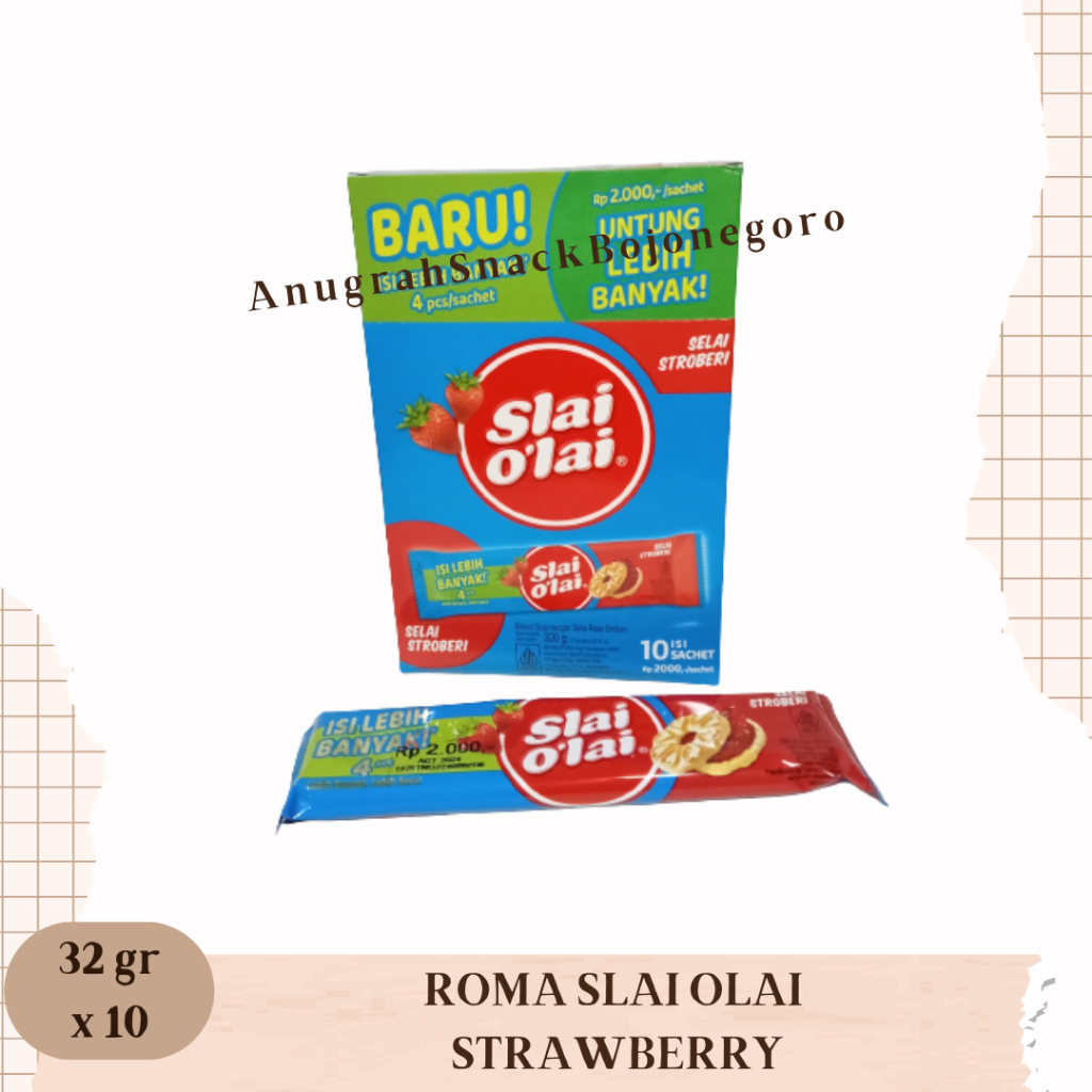 

Roma Slai Olai Box 32gr x 10 (Strawberry / Blueberry / Nanas)