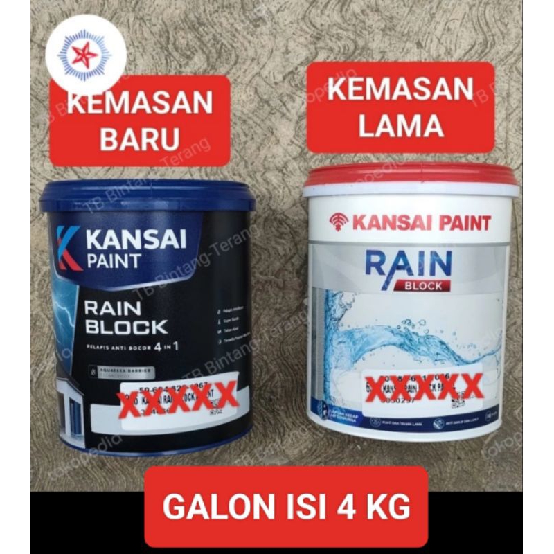Rain Block Galon 4 Kg Cat Pelapis Anti Bocor Waterproof Kansai Paint