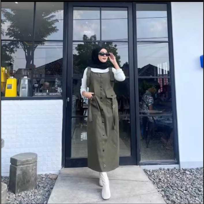Overall gamis cantik - Overall jumpsuit cargo - Baju kodok remaja dewasa