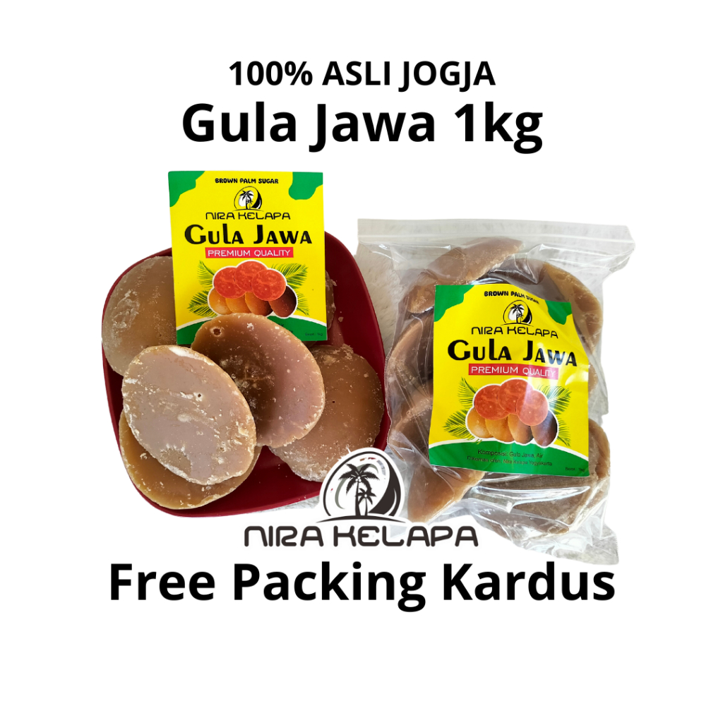

Gula Merah 1kg Asli Jogja Nira Kelapa Batok Jawa Original Premium Brown Sugar