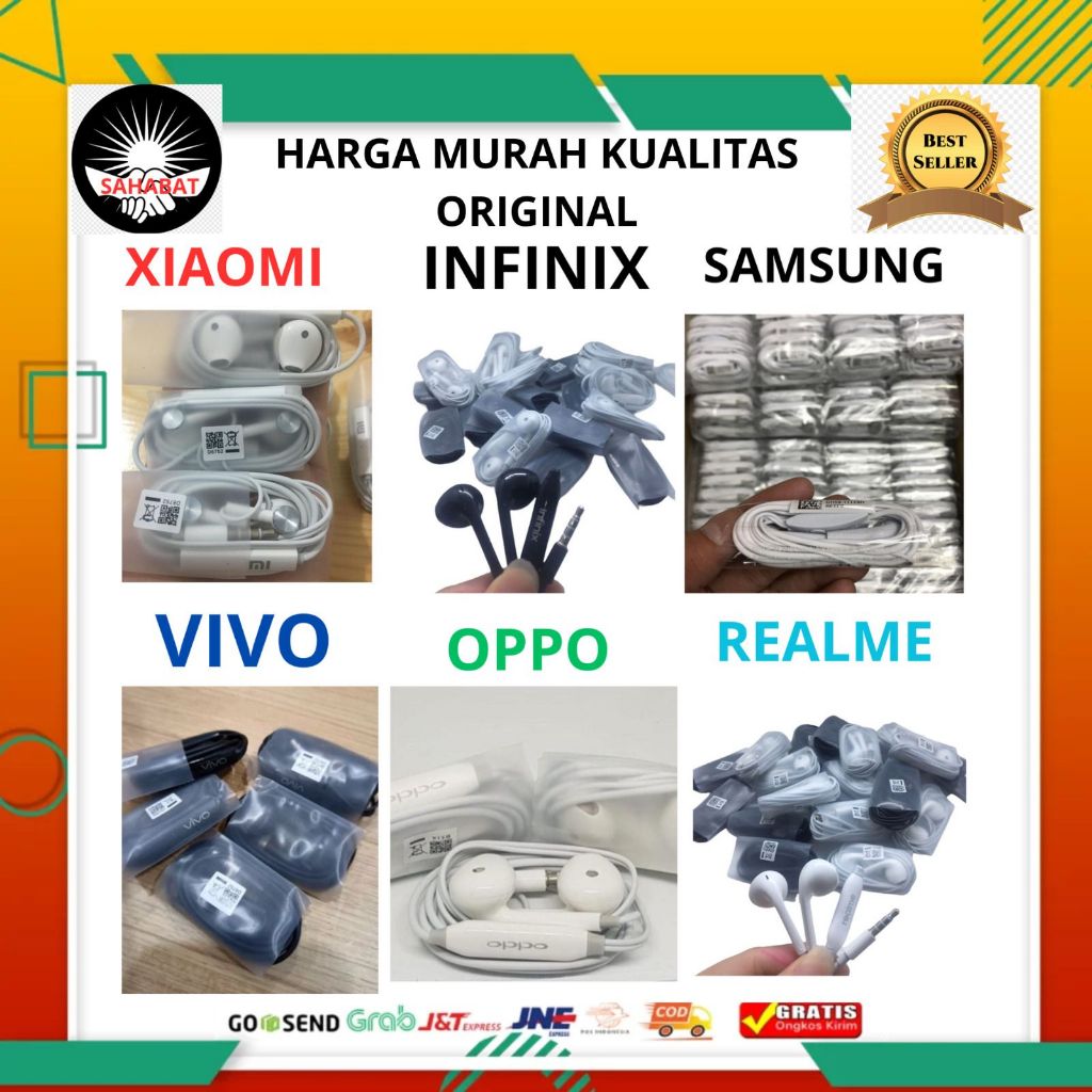 Headset R11 hitam-Putih original  xiaomi/infinix/oppo/vivo/realme