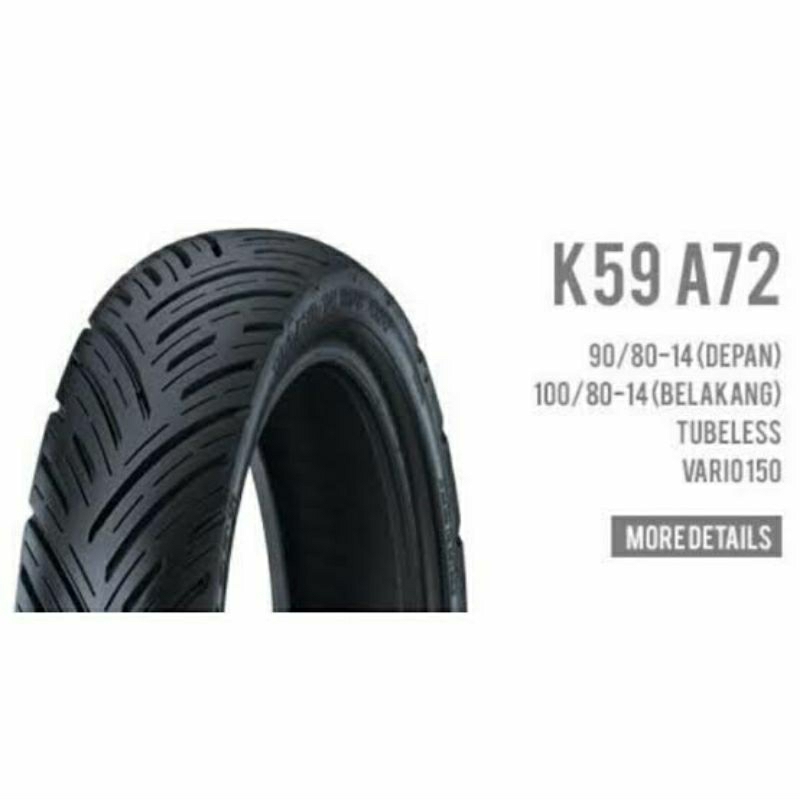 Ban Luar Federal Ori AHM K59-A72 100/80-14 TL Tubles